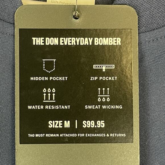 Fabletics Jacket Mens M Blue The Don Everyday Bomber Full Zip Water Resistant - Picture 3 of 12